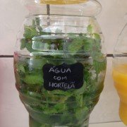 agua aromatizada com hortelã