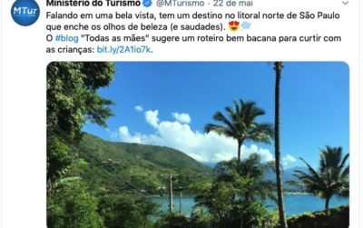 Fomos indicados pelo Ministério do Turismo como blog inspirador