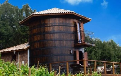 Já pensou se hospedar dentro de um tonel de vinho?