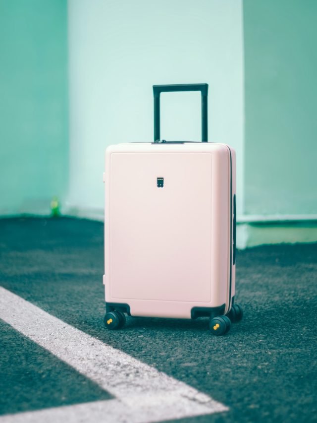 mala de viagem rosa