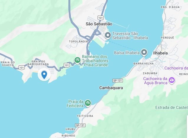 Mapa localização Praia de Barequeçaba