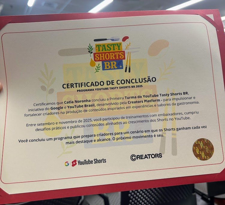 Youtube Tasty Shorts_Certificado de conclusao