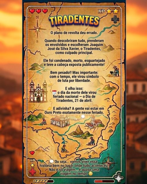 Card 5 de curiosidades sobre Ouro Preto para adolescentes - Mães em Viagem